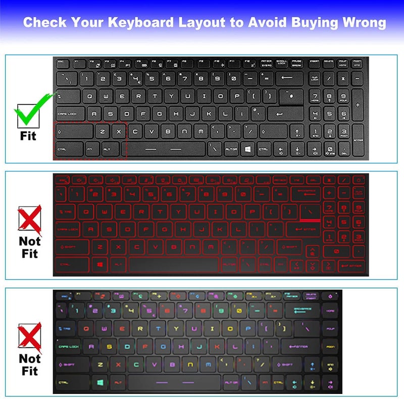 MUBUY-GOL Keyboard Cover for MSI Raider GE77HX GE77 GE76 GE75 GE63, MSI Stealth GS76 GS75, MSI Vector/Leopard GP76 GP75, MSI Katana GF75, MSI Titan GT76, MSI Pulse GL75 GL65 15.6 17.3 MSI Gaming Keyboard Skin - Image 2